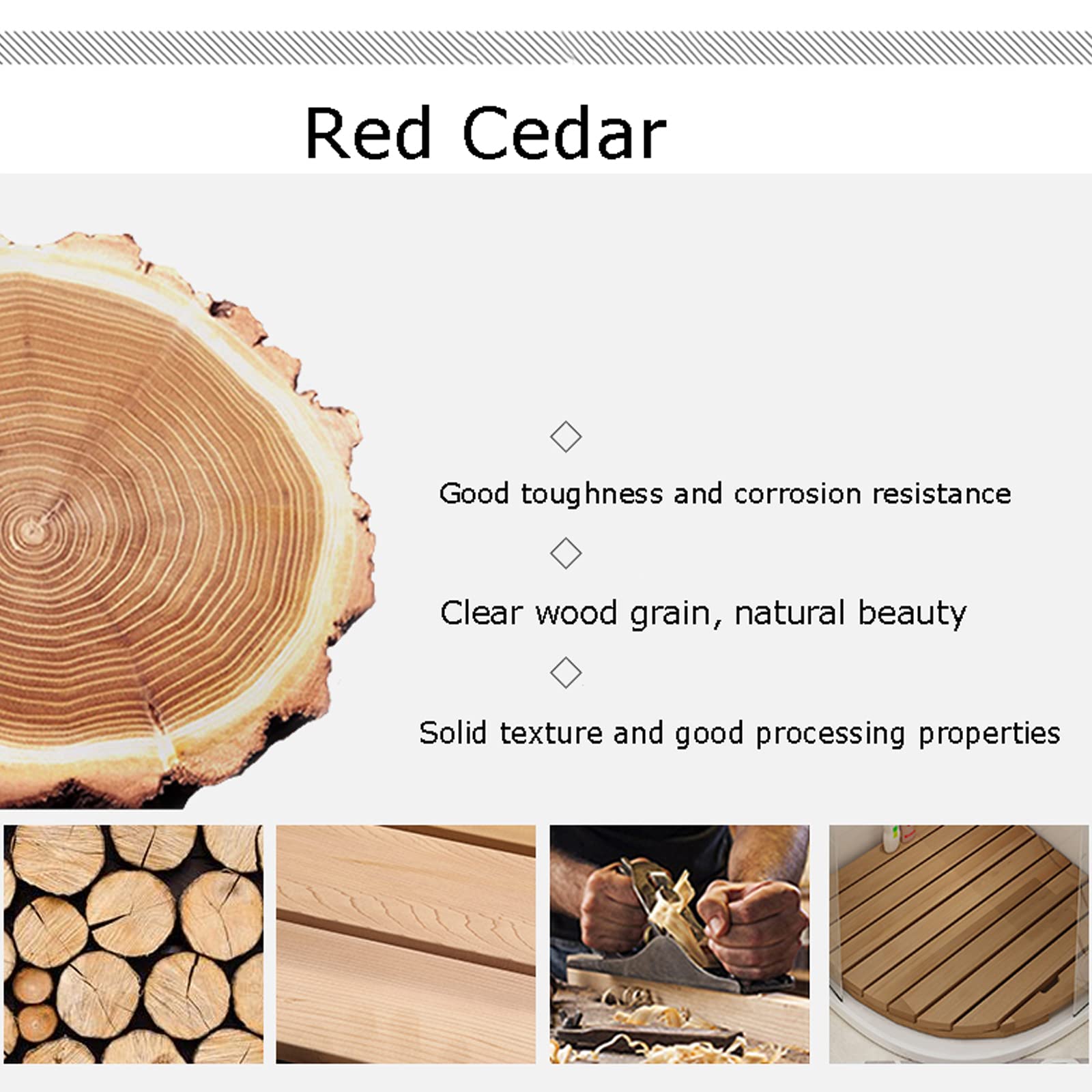 Alfombrilla de baño de madera de cedro