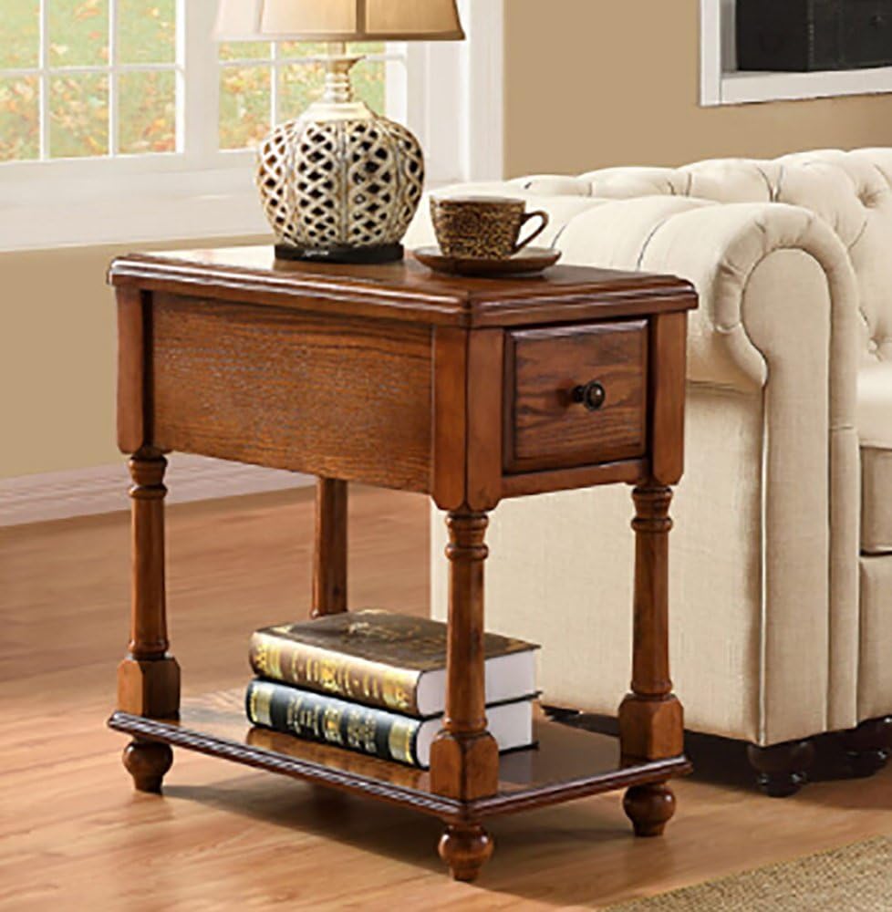 CLOTHES- American Solid Wood Square Small Coffee Table Sofa Living Room Side Shelves Flower Rack Balcony Table Telephone Magazine Table