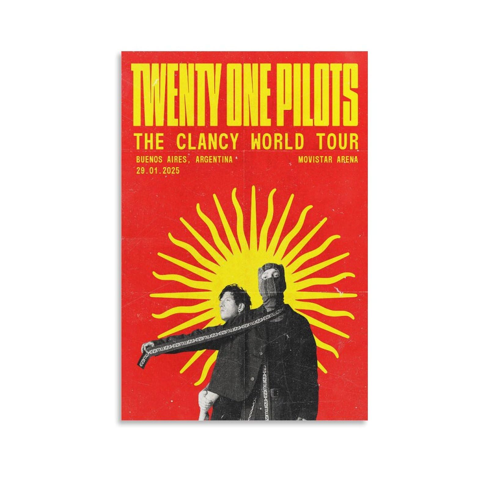 Twenty One Pilots Poster 2024 The Clancy Tour Canvas Art Poster