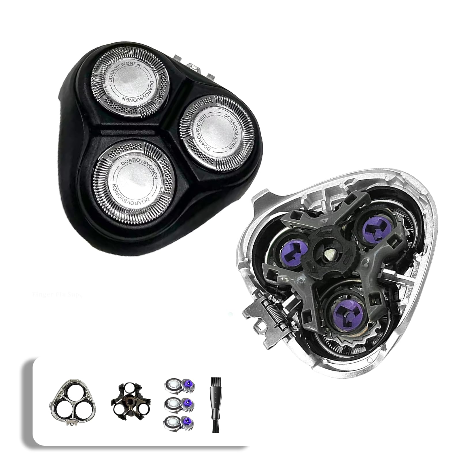Replacement Heads for Phlips PT724 & More – HQ8 Blades Compatible with PT720/721/722/723/725/726/728/729/730, AT830, AT811, Norelco Aquatec Shavers (1 Head-Black)