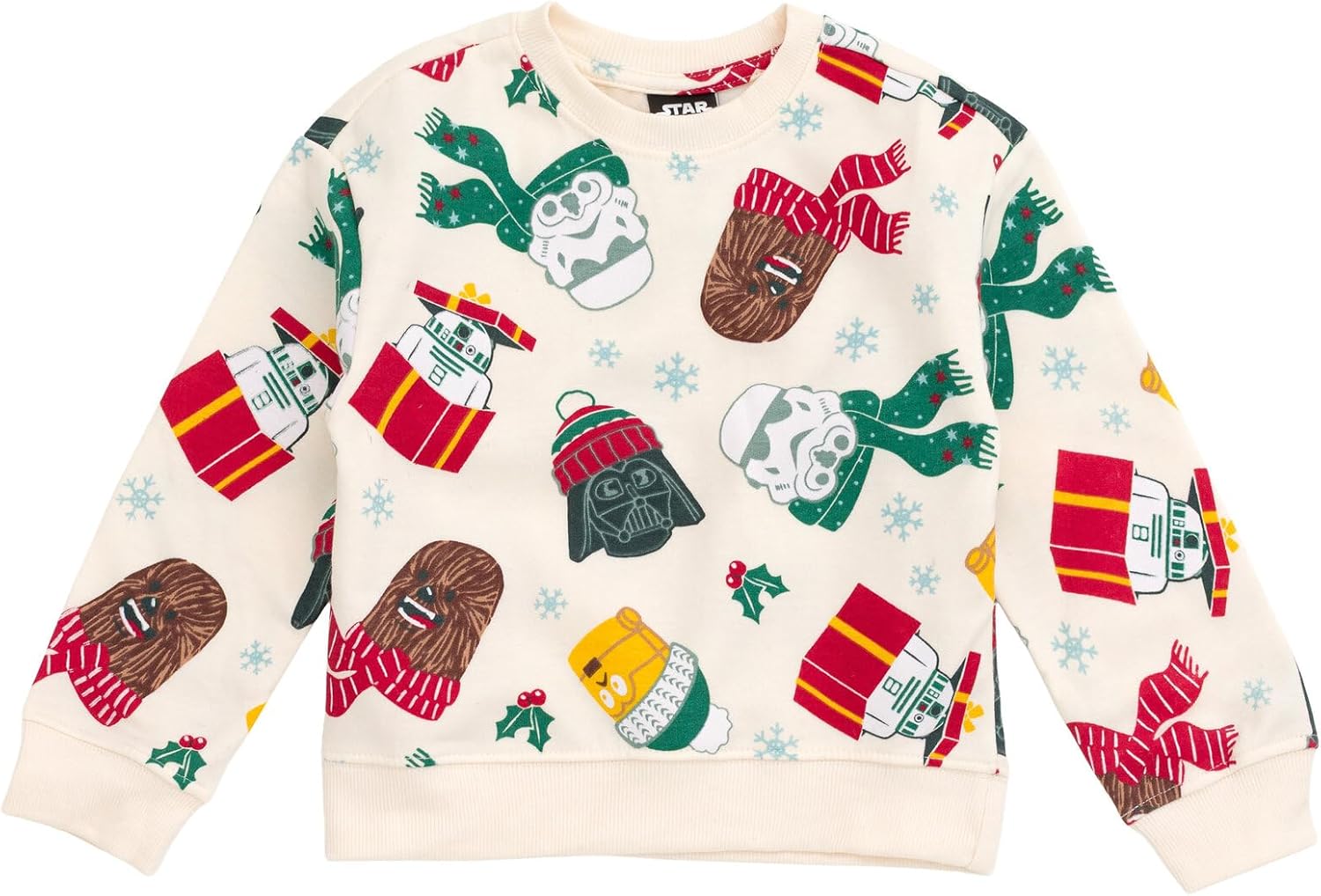 STAR WARS Christmas Fleece Pullover Sweatshirt and Jogger Pants Outfit Set Toddler to Big Kid Sizes (2T - 14-16) - Image 4