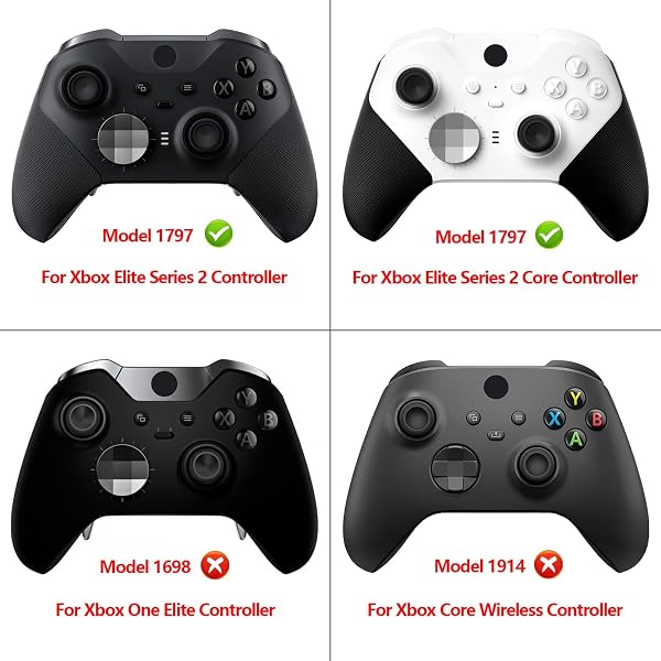 eXtremeRate Xbox Elite Series 2コントローラーに対応用 ライトバージョン フルクリックキット(ショルダー&ABXYボタン)、Xbox Elite 2 Core(モデル1797)対応、人間工学設計 タクタイルスイッチ LT RT A B X Y マウスクリック感触 - 2