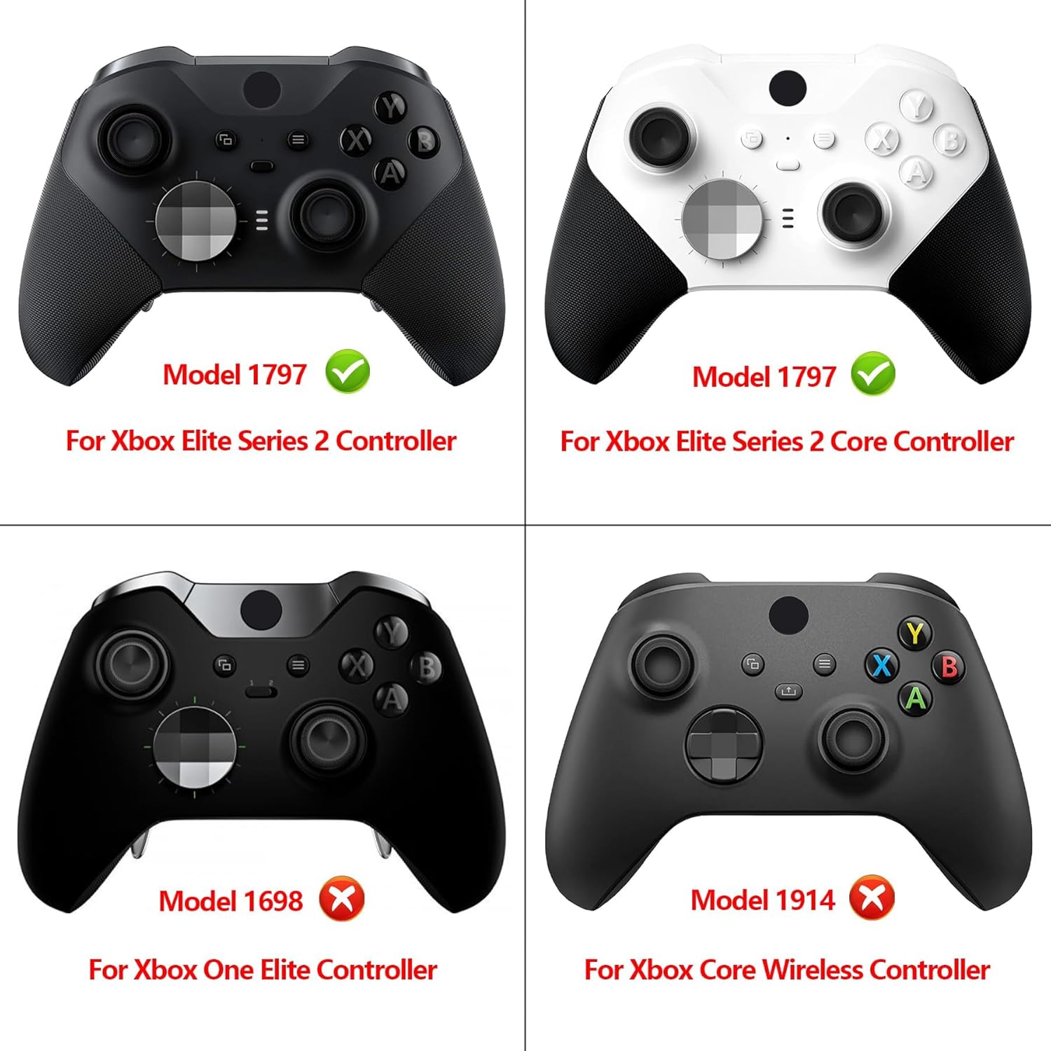 eXtremeRate Light Version Whole Clicky Kit for Xbox Elite Series 2 Controller Shoulder ABXY Buttons, Ergonomic Tactile Switches LT RT A B X Y Mouse Clicky for Xbox Elite 2 Core Controller (Model 1797)