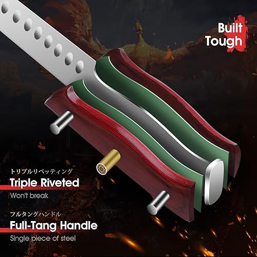 Miniatura 4 de Huusk Cuchillo de pechuga de 11 pulgadas, cuchillos para cortar carne, cuchillo afilado de barbacoa para carnes, costillas, asados, regalo de