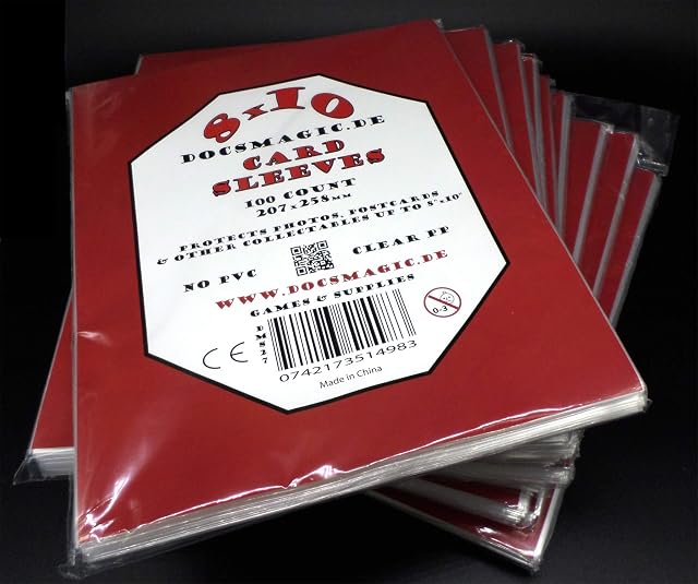 docsmagic.de 10 x 100 8" x 10" Card Sleeves - 207 x 258 mm - Photo Postcard Fundas