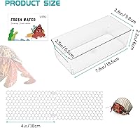 Vista 2 de Paquete de 2 tanques de agua grandes para cangrejos ermitaños, jaula de cangrejo ermitaño con rampas de escalada, cangrejos ermitaños ermitaños