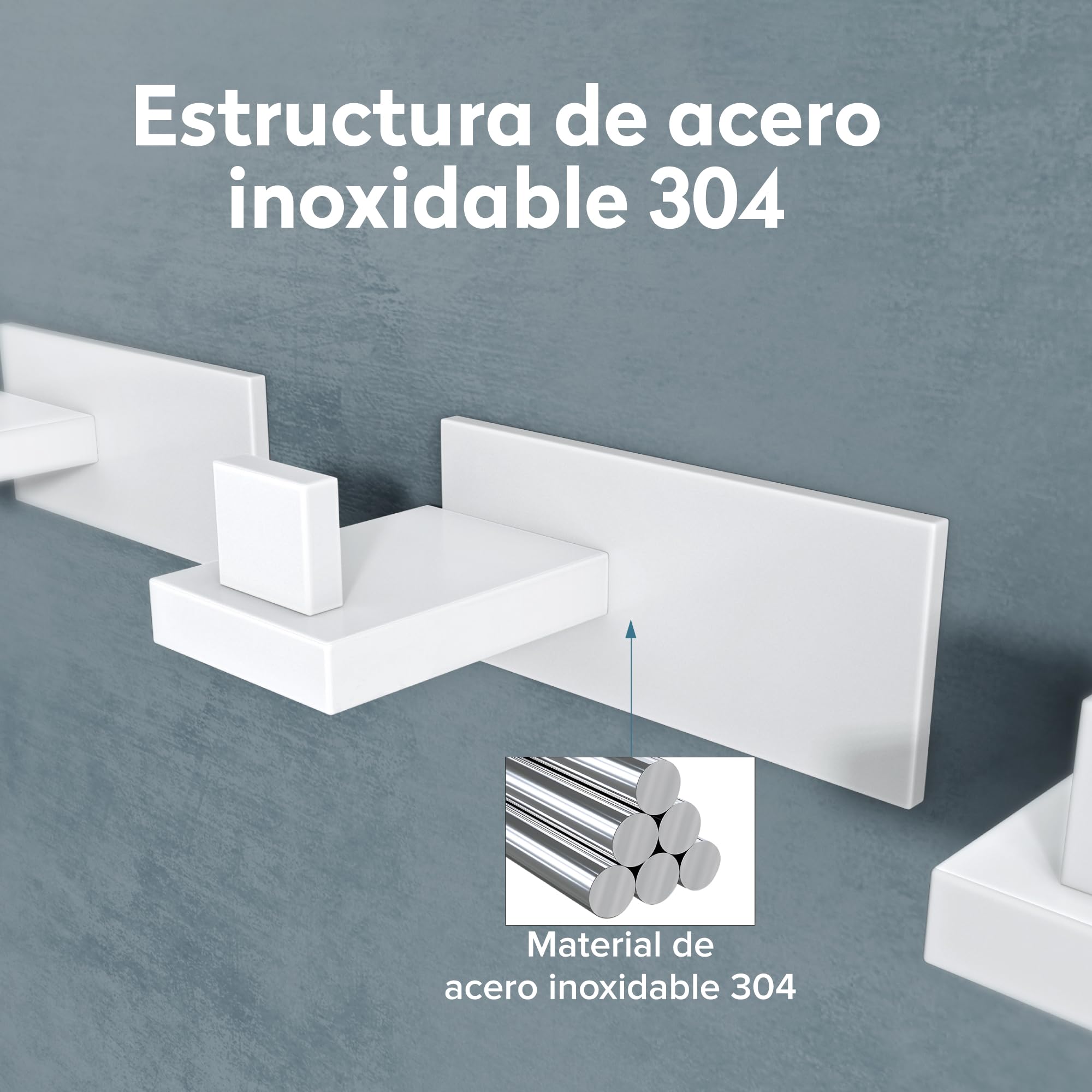 doporro Gancho de Pared Simple de Acero Inoxidable 304, Antióxido y Antideslizante, Instalación sin Taladros o con Tornillos, Blanco Mate, 6 Unidades, Stalo-06