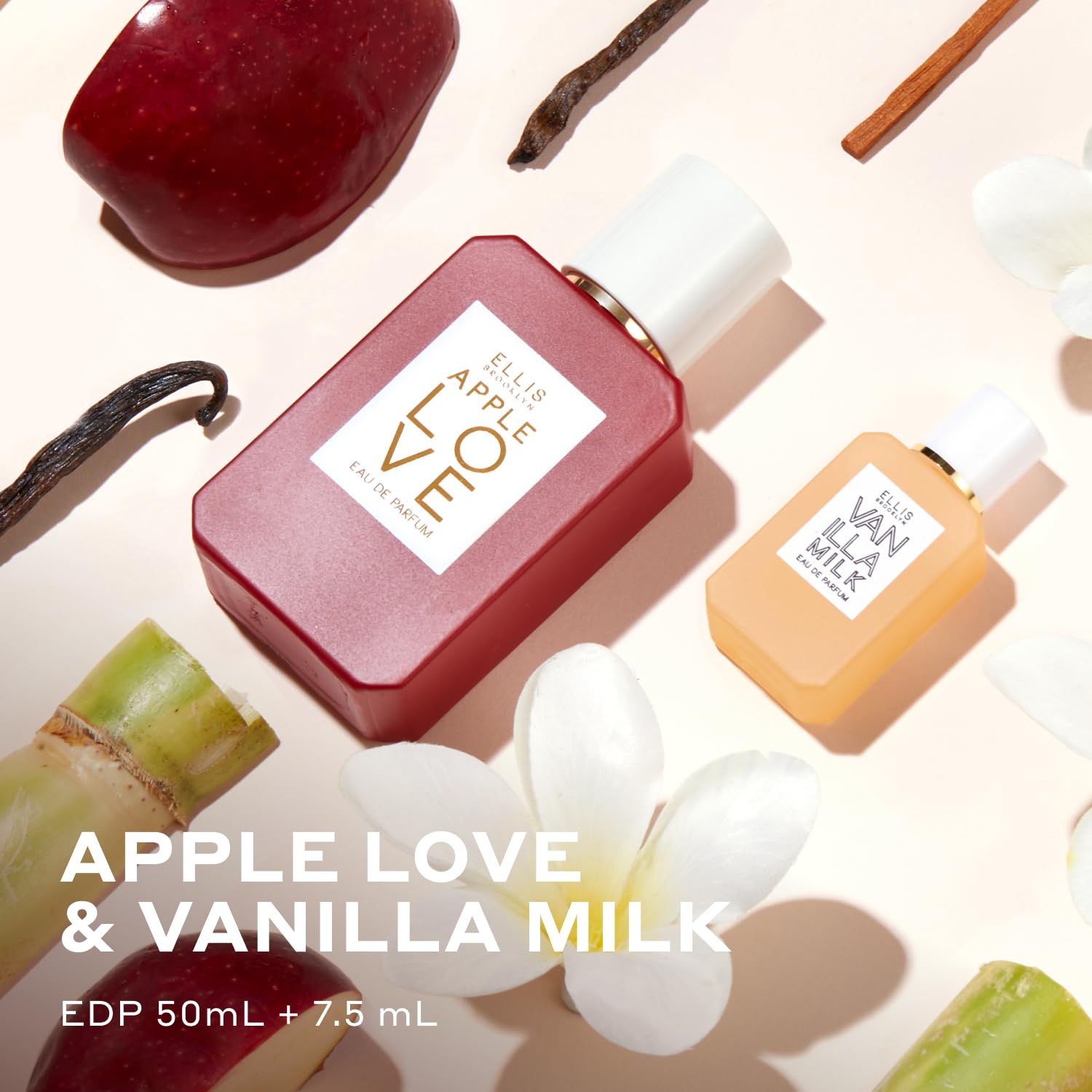 Ellis Brooklyn HEARTBREAKER Perfume Gift Set - Black Heart Bag, APPLE LOVE 50mL Eau De Parfum, & VANILLA MILK 7.5mL Eau De Parfum