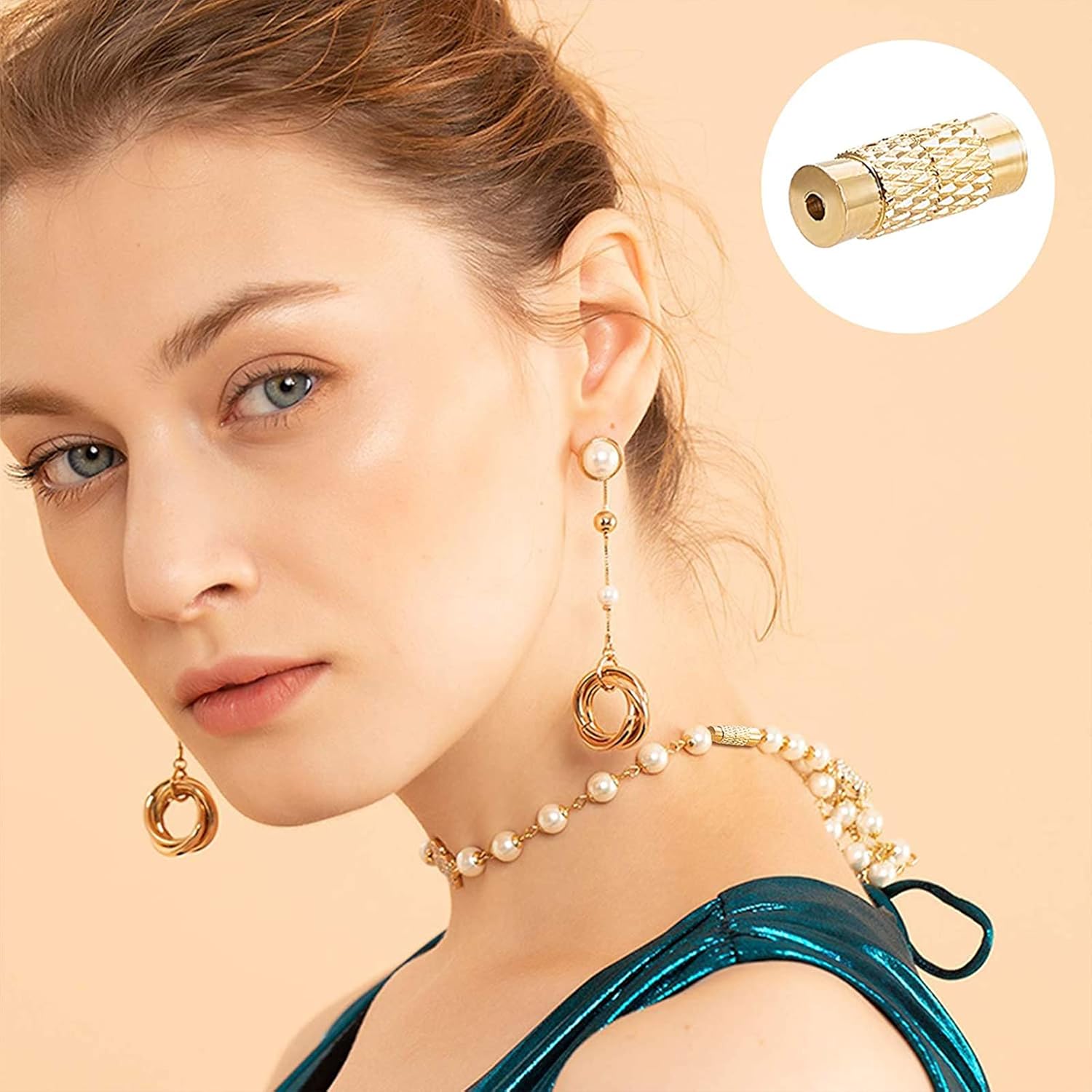 PandaHall 120 Sets Barrel Screw Clasps, 3 Styles Jewelry Connector Screw Twist Clasps for Necklace & Bracelet Making, Brass End Tip, Platinum & Golden - Image 6