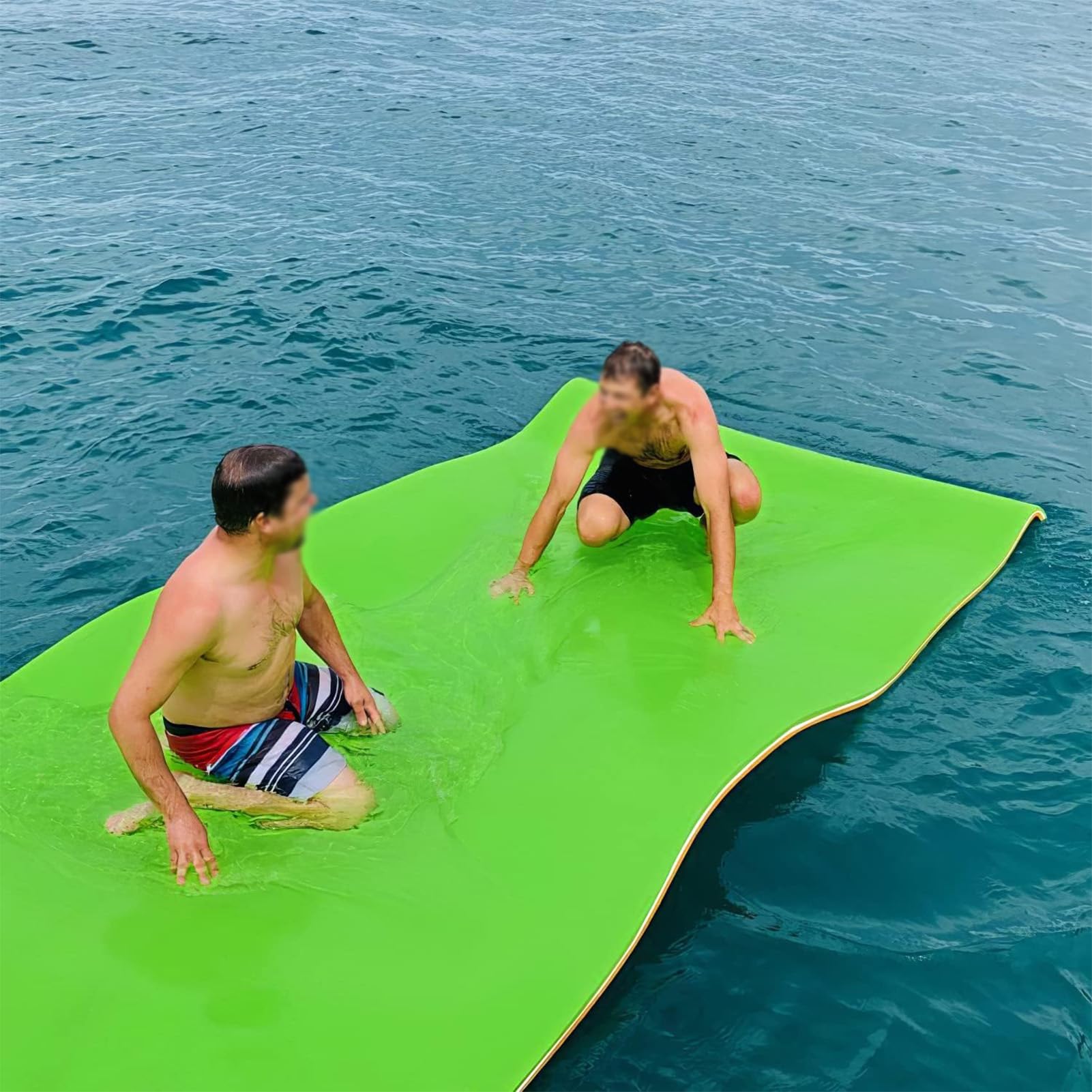 Tapis flottant pour lac et piscine, îlot d'eau portable extérieur, 3 couches XPE pour la plage, l'océan et le bateau, idéal pour s'amuser et se détendre dans l'eau
