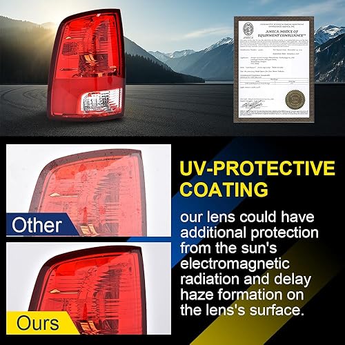 Miniatura 4 de GRAND ORANGE Conjunto de luces traseras compatibles con Dodge Ram 1500 2500 3500 2009-2018 lado izquierdo del conductor, luces traseras traseras