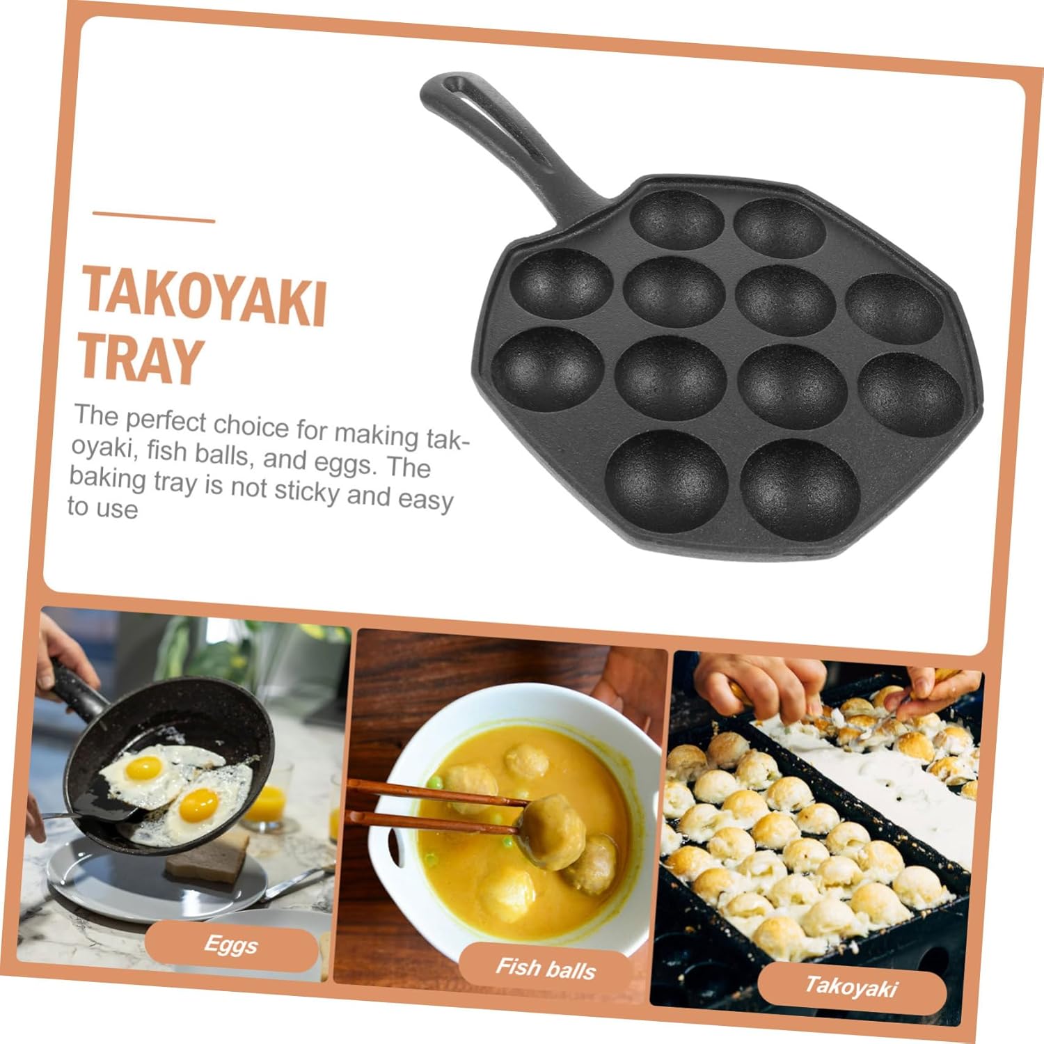 PRETYZOOM 1pc Octopus Croquettes Baking Dish Nonstick Egg Pan for Black Utensils Tray Egg Pan Baking Tray