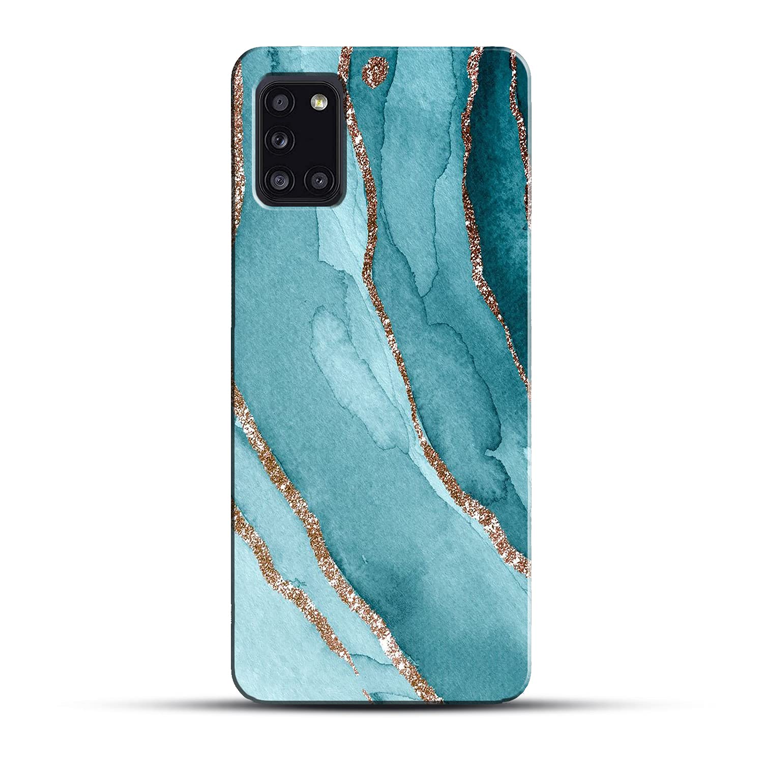 COLORflow Back Cover Compatible with Samsung Galaxy A31 | Beautiful Blue Marble Golden Stripes | Designer Printed Hard CASE Bumper Back Cover (B0974X1ZZR) Amazon Price History, Amazon Price Tracker
