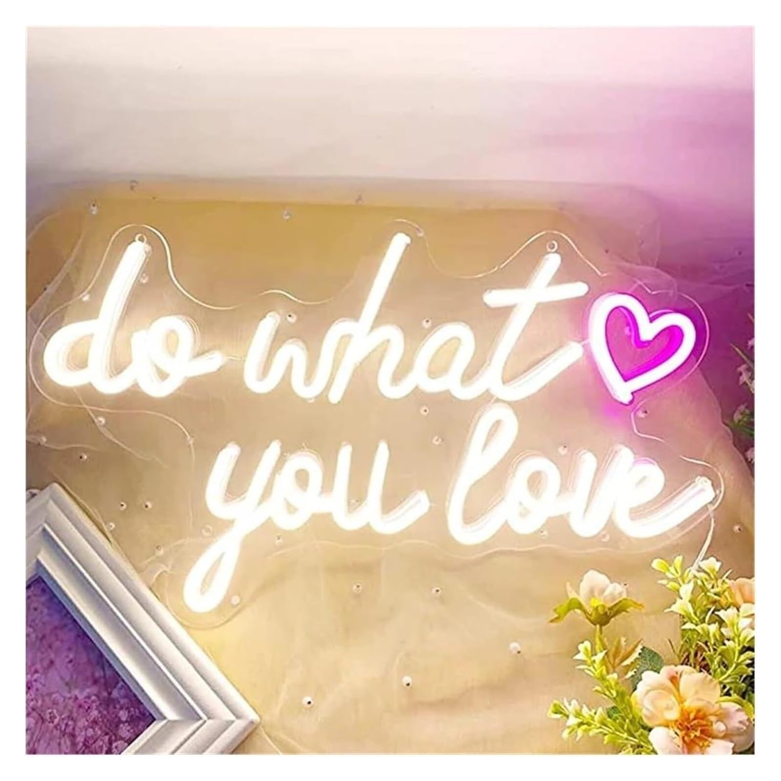 Fai ciò che ami, ubriaco d'amore, insegna al neon a LED per compleanno, addio nubilato, casa per stanza negozio(Bianco)