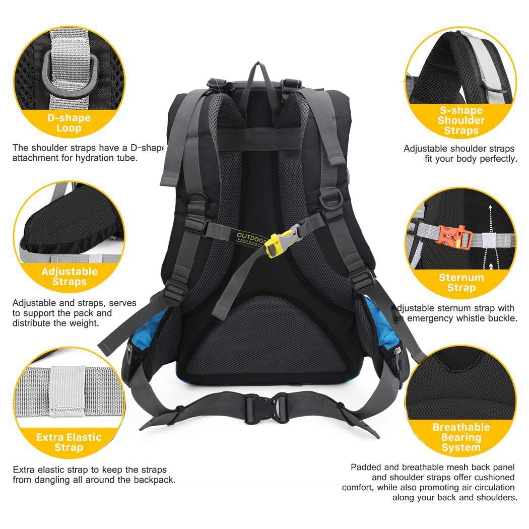 Meisohua Zaino da Trekking Outdoor Donna e Uomo con Protezione Impermeabile per Alpinismo Arrampicata Equitazione ad Alta capacità Borsa da Viaggio,Multifunzione, 40 Litri