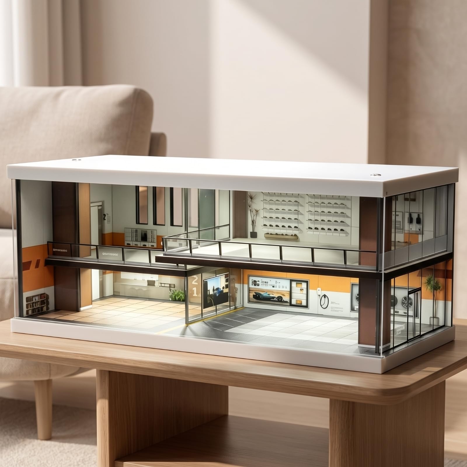 Qianly Diorama Parcheggio 1:64 Compatto | Parcheggio in Miniatura, Resistente, per Collezione, Collezionisti