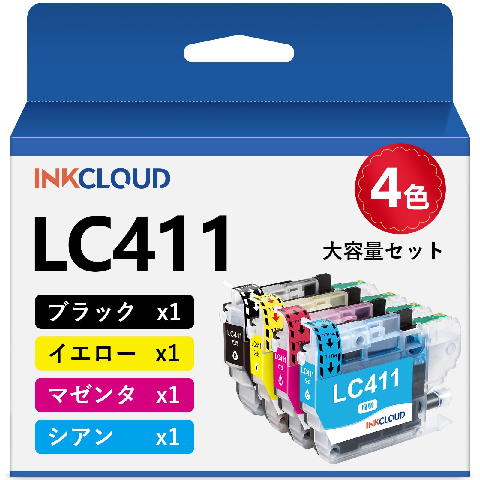 Amazon.co.jp: INKCLOUD LC411 インク ブラザー 用 LC411-4PK 互換