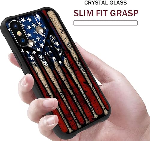 Miniatura 6 de Funda de anime para iPhone XXs, funda de bandera de béisbol estadounidense para niños, niñas, mujeres, hombres, fanáticos, delgada, de poliuretano