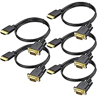 Vista 8 de Cable HDMI a VGA de 3 pies, paquete de 10 unidades de cable HDMI a VGA chapado en oro para computadora, computadora de escritorio, laptop, PC