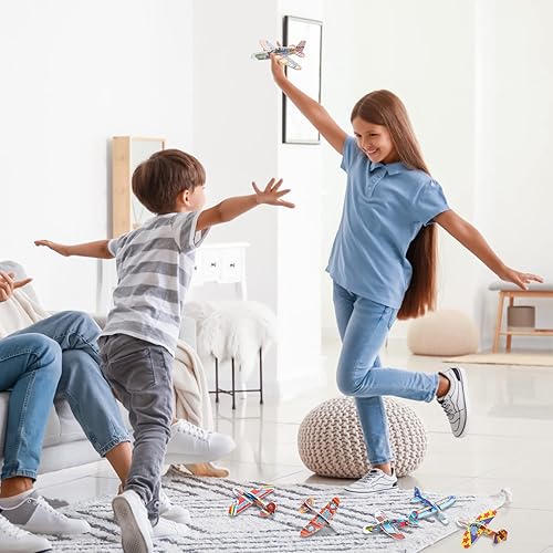 Miniatura 7 de Libima 144 piezas de aviones de espuma de juguete para niños, aviones planeadores a granel, juguetes voladores al aire libre, regalos de fiesta de