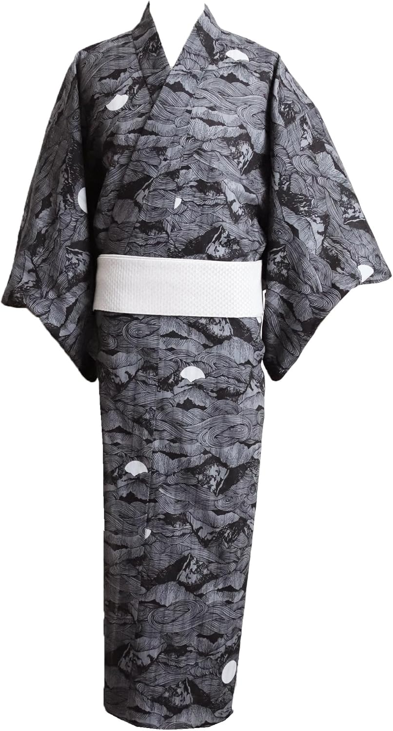 向日葵 花模様 藍染 浴衣 有松鳴海絞り 着物 035a p 有松鳴海絞り 浴衣