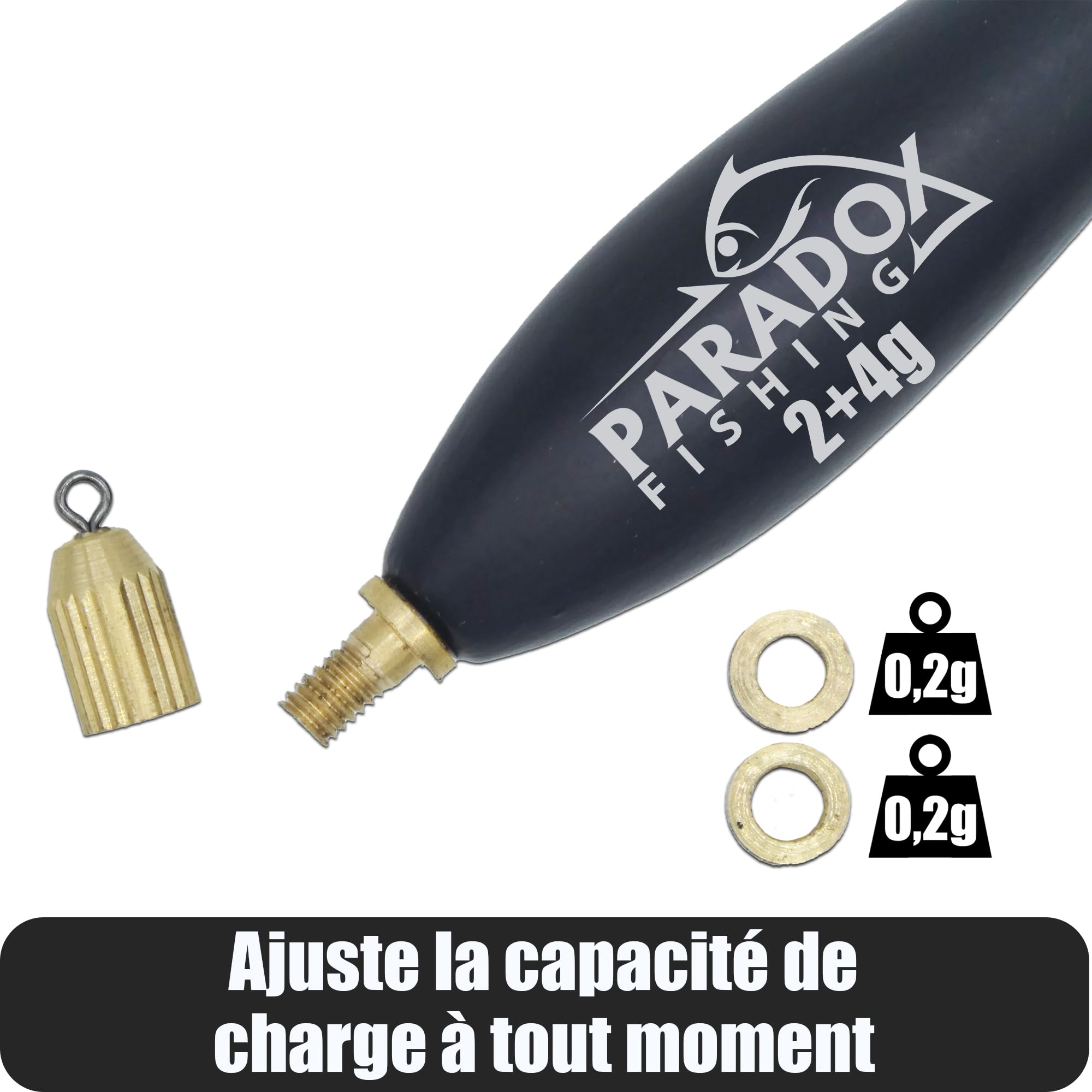 Paradox Fishing Lot de 5 flotteurs de pêche 2g 4g 8g pré-blanchi