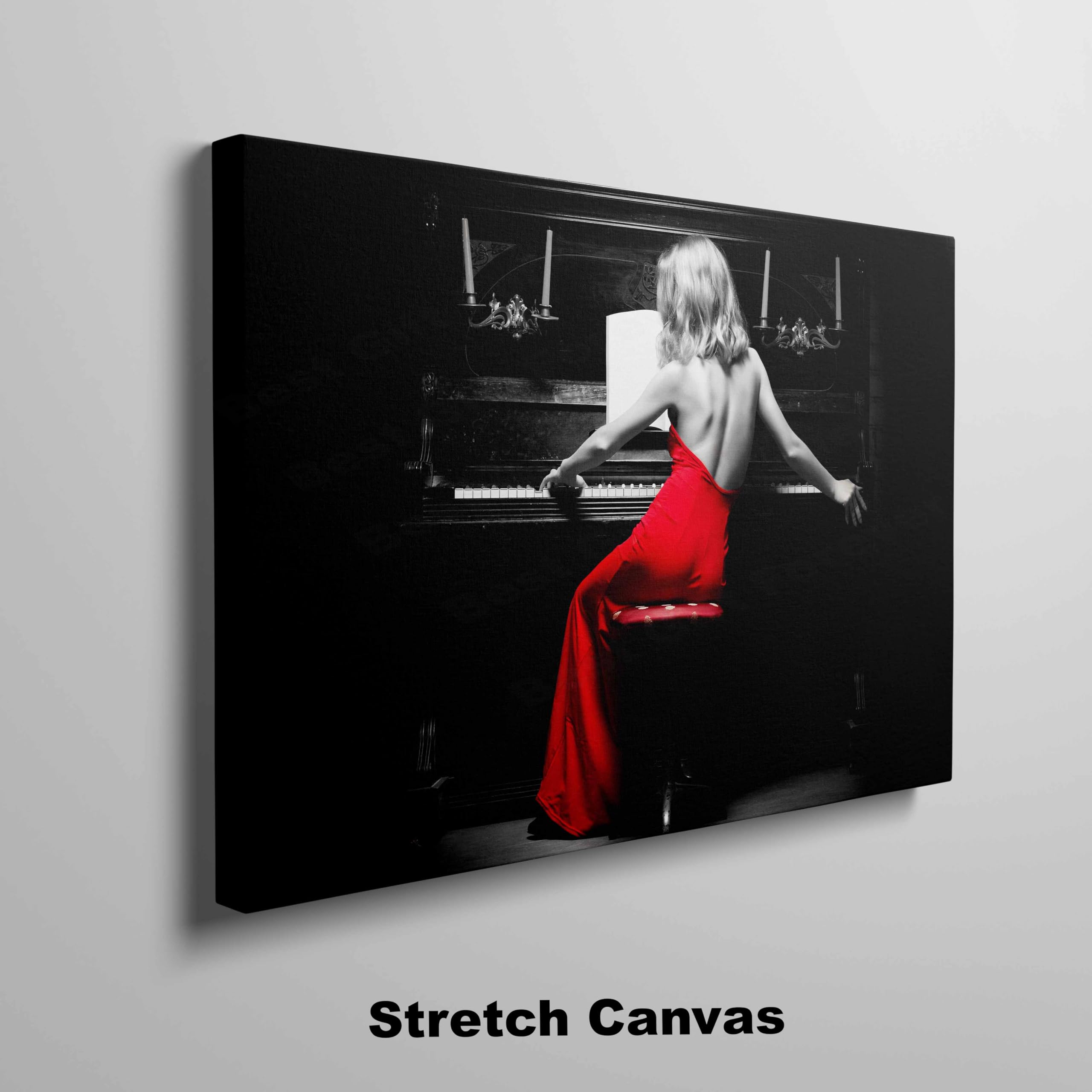 open lace back dress YES ART Sexy Lady Piano Red Dress Canvas Wall Art Picture Print 76x50cm :  Amazon.co.uk: Home & Kitchen