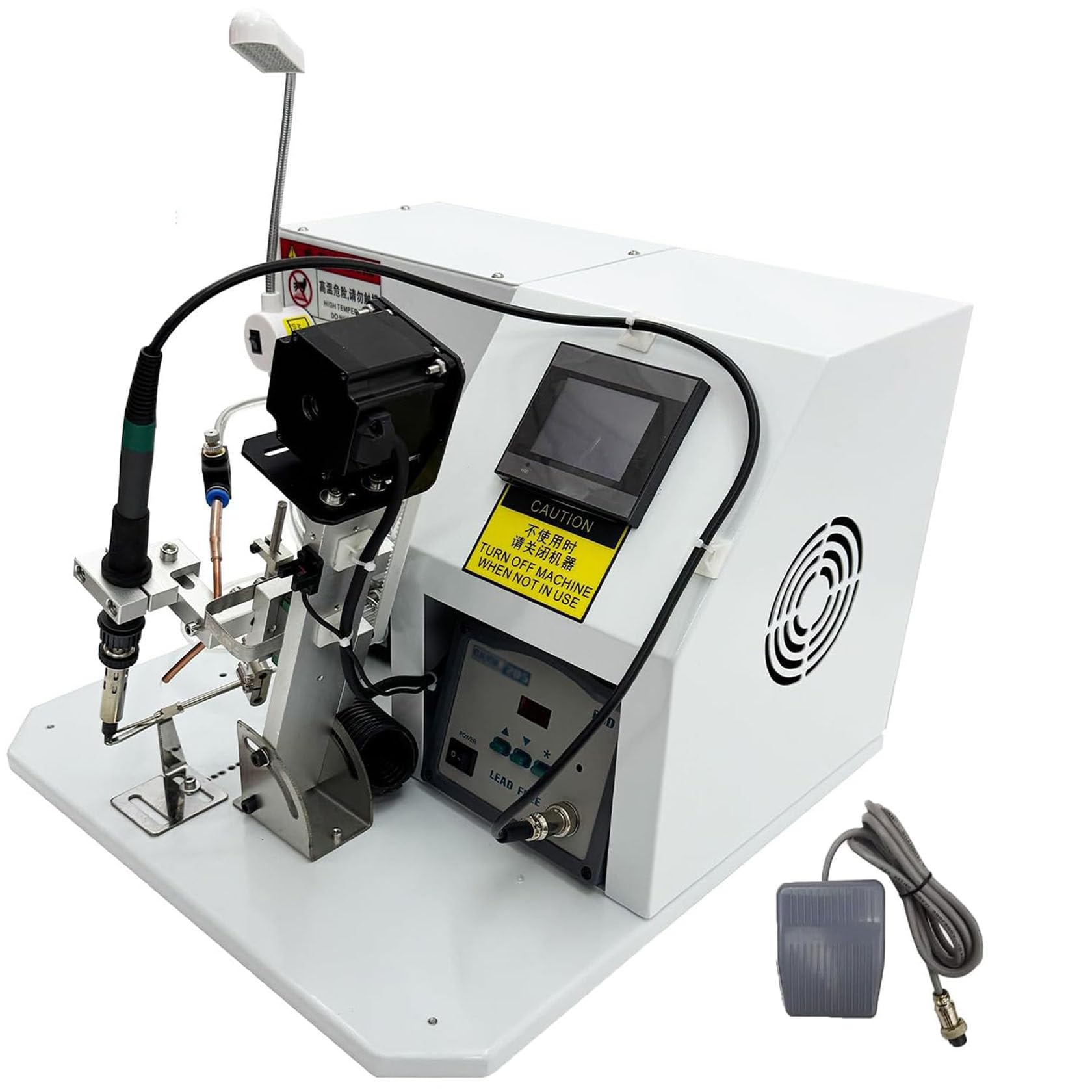 Intelligent Semi-Automatic Soldering Machine Foot Pedal Circuit Board Digital Soldering Machine, Semi-Automatic Soldering Table, Lcd Display, 0-90° Angle, For Pcb Connector Electronic Components