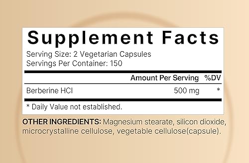 Miniatura 2 de NatureBell Suplemento de berberina de 500 mg  300 cápsulas vegetales, 97% puro berberina HCL  Extracto de raíz 51  a base de plantas, vegano, sin OMG