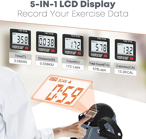 Vista 2 de Mini Exercise Bike, AGM Under Desk Bike Pedal Exerciser Foot Cycle Arm & Leg Pedal Exerciser with LCD Screen Displays