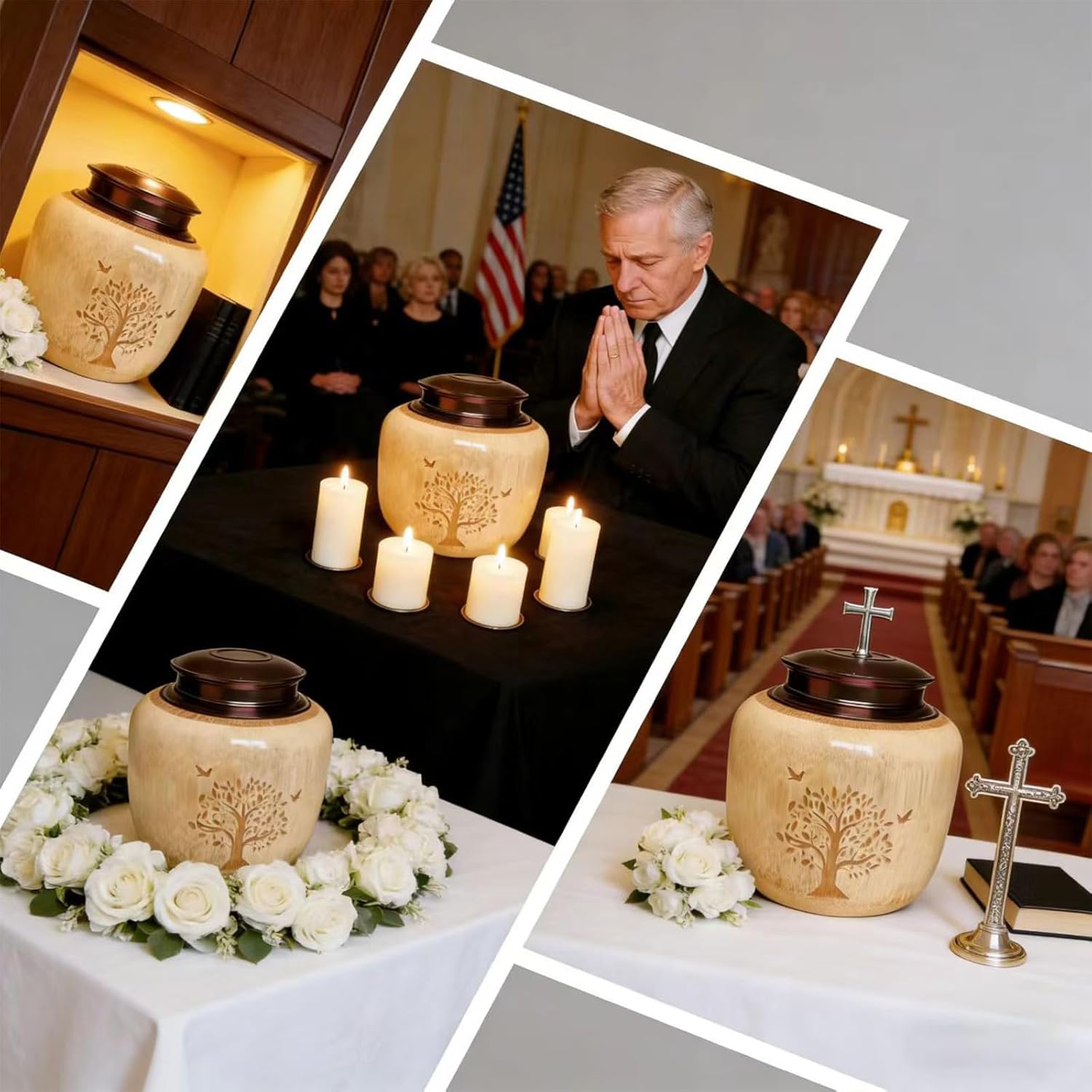 Small Urns for Human – Tree of Life Engraved Design – Suitable for Adult Male and Female – Memorial Cremation Urns for Human Ashes Adult Female Male Made of Bamboo - Image 4