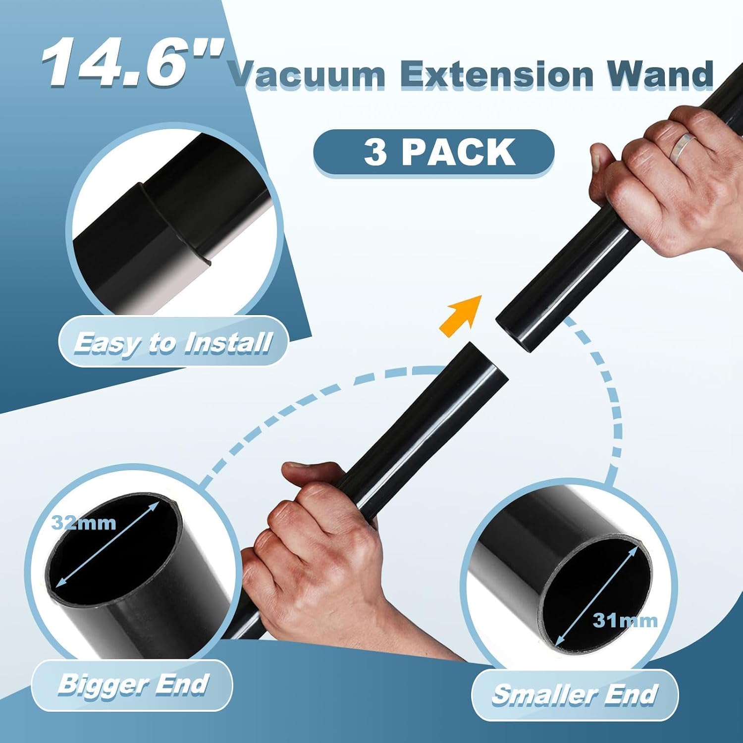 12 Pcs Universal Vacuum Attachment Kit, Vacuum Hose Adapter, 1-1/4" Vacuum Cleaners Accessories with Horse Hair Brush Extension Wand Wheeled Floor Brush Flexible Crevice Tool image 4