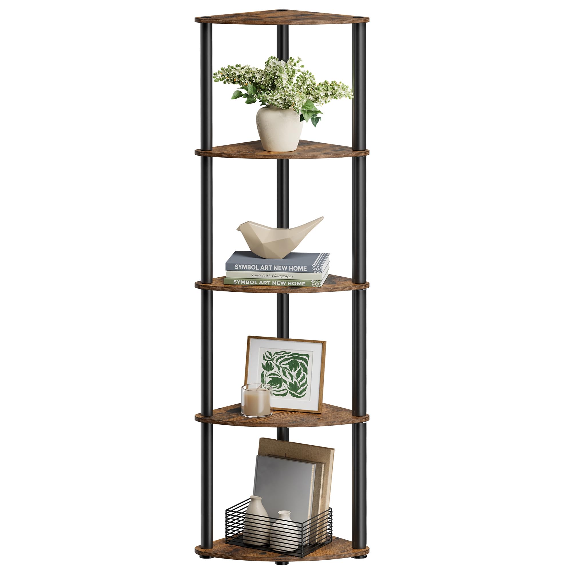 SONGMICS HOME 5-Tier Corner Shelf Stand, Toolless Assembly
