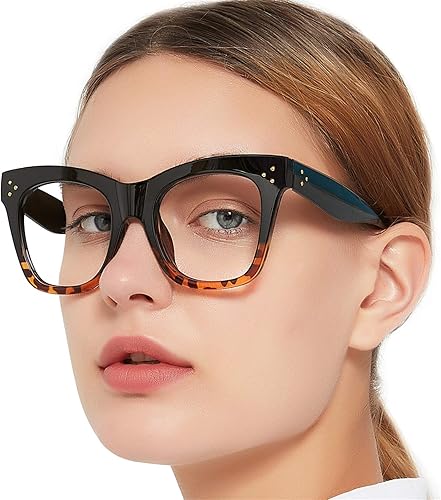 MARE AZZURO Gafas de bloqueo de luz azul para mujer, gafas de juego nerd de gran tamaño con filtro de fatiga ocular