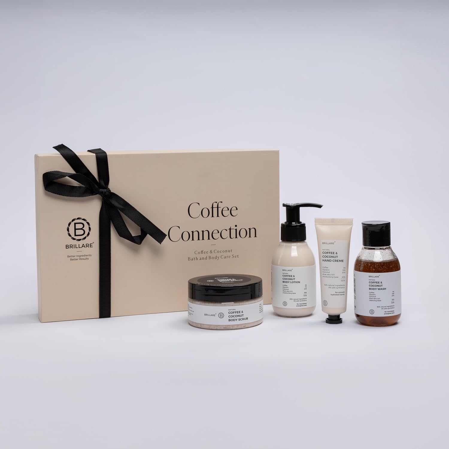 Brillare Coffee Connection Gift Box | Face Wash, Body Wash, Face Scrub, Body Scrub