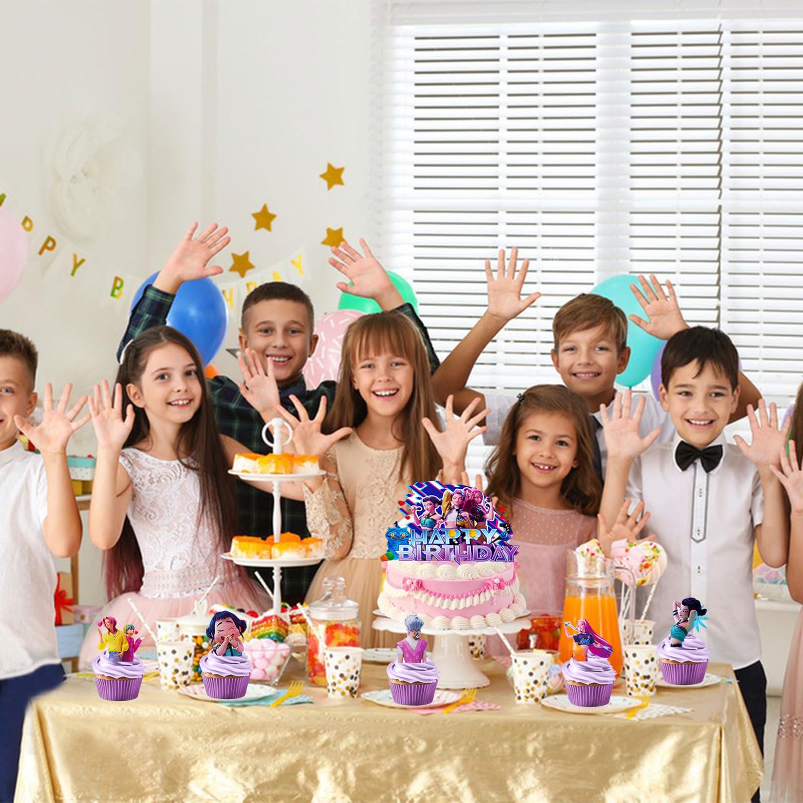 Cute Anime Cake Decorations - Birthday Party Supplies -2