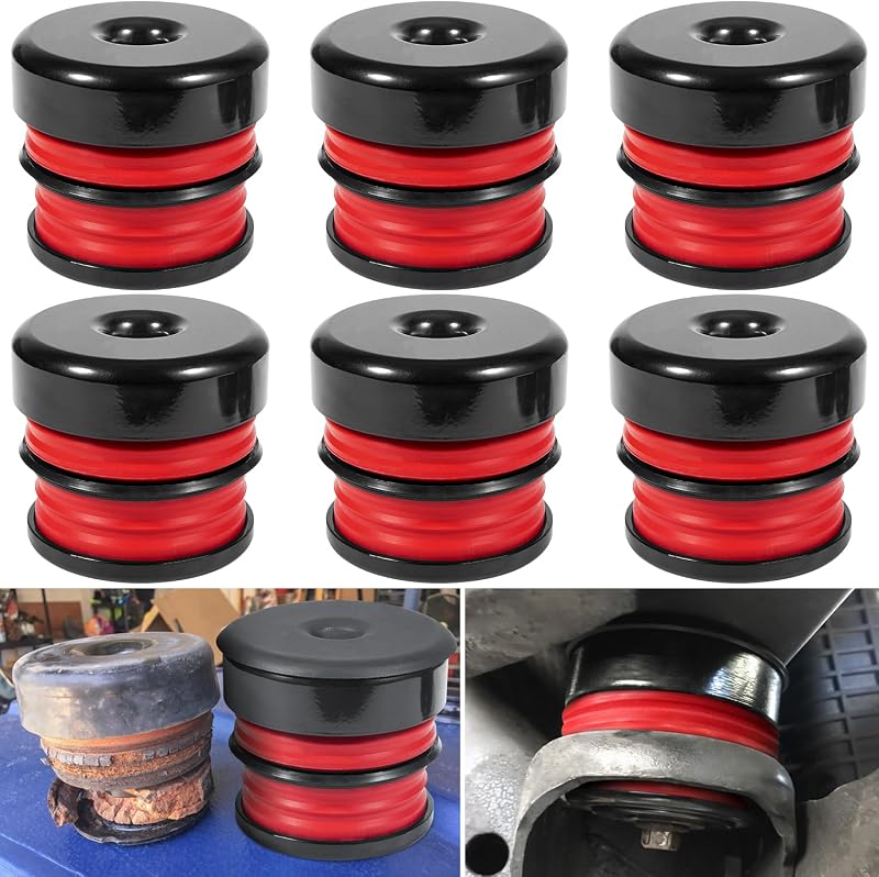 Kit de coxins de cabine em silicone E-cowlboy vermelho para Ford F-250 e F-350 2008–2016 – 6 unidades