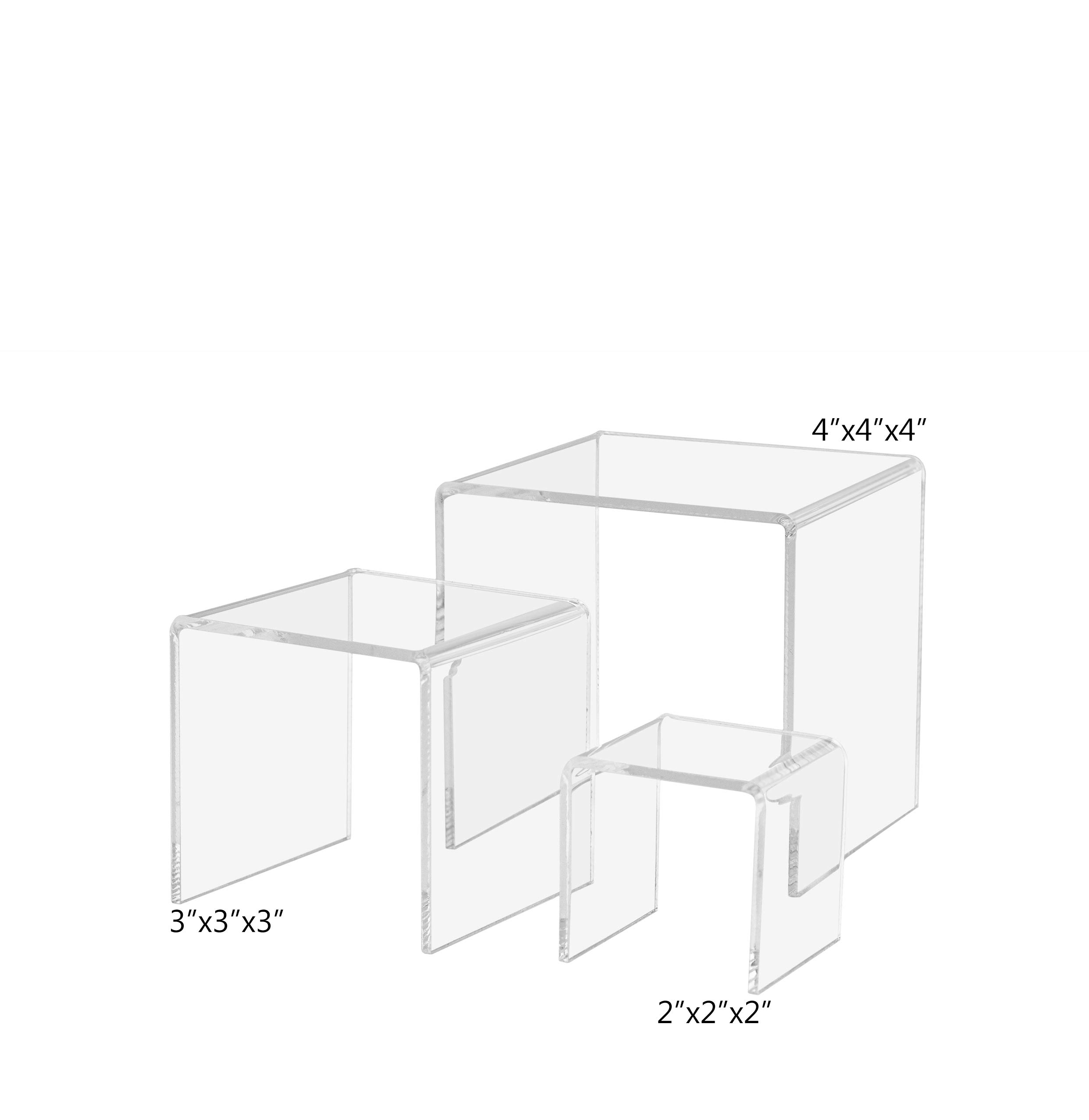 Marketing Holders Riser Set Premium Clear 4 Three Piece Riser Sets