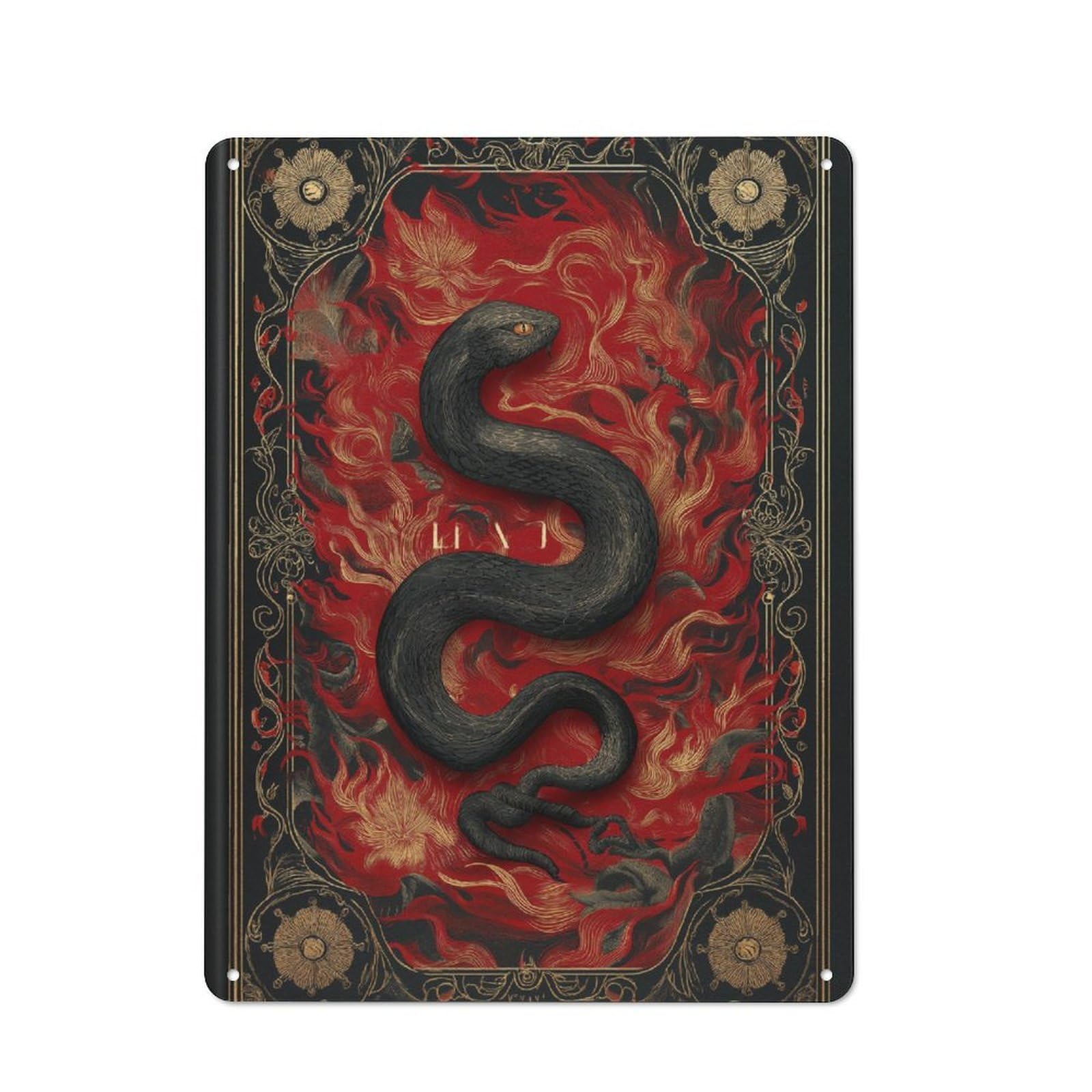 Junmoney Serpent's Embrace 40X30cm Retro Metal Sign With For Man Cave Or Games Room, Tin Sign Wall Decor For Games Rooms And Man Caves