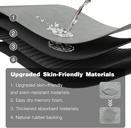 Miniatura 6 de Bathroom Mat Quick Dry, Bathroom Rugs Non Slip Washable Thin Absorbent Bath Mat Fits Under Door Bathroom Floor Mat Perfect for Bath, Shower, or Sink