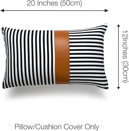 Miniatura 24 de Hofdeco Juego de 2 fundas de almohada decorativas neutras con borlas marroquíes, rayas beige y gris, 18 x 18 pulgadas Rayas Beige Gris,Puntos