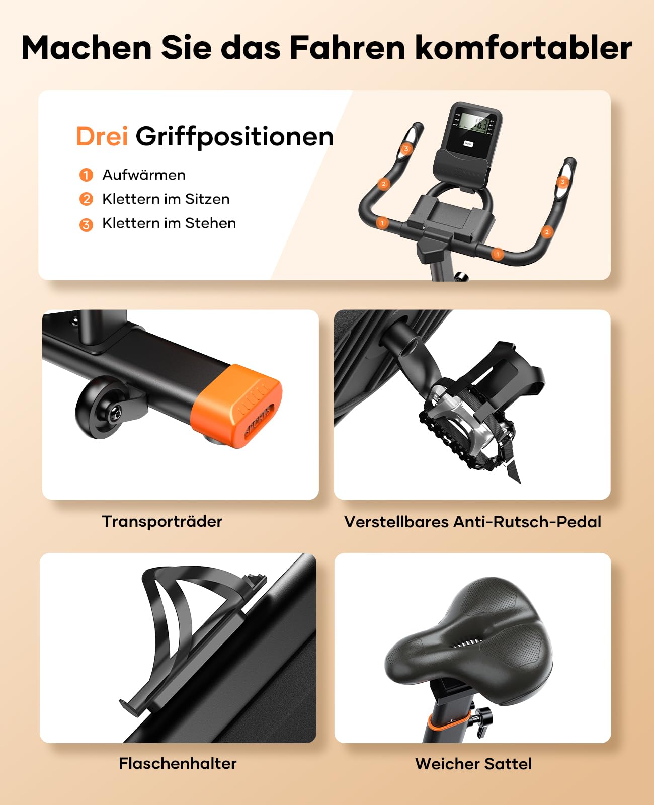 2026 Toputure Heimtrainer Fahrrad mit APP, 0-100% Magnetwiderstand Ergometer, 15KG Schwungrad, Bis 160KG, Hometrainer Indoor Bike mit LCD, Tablet-Halter, Getränkehalter, Ultraleise