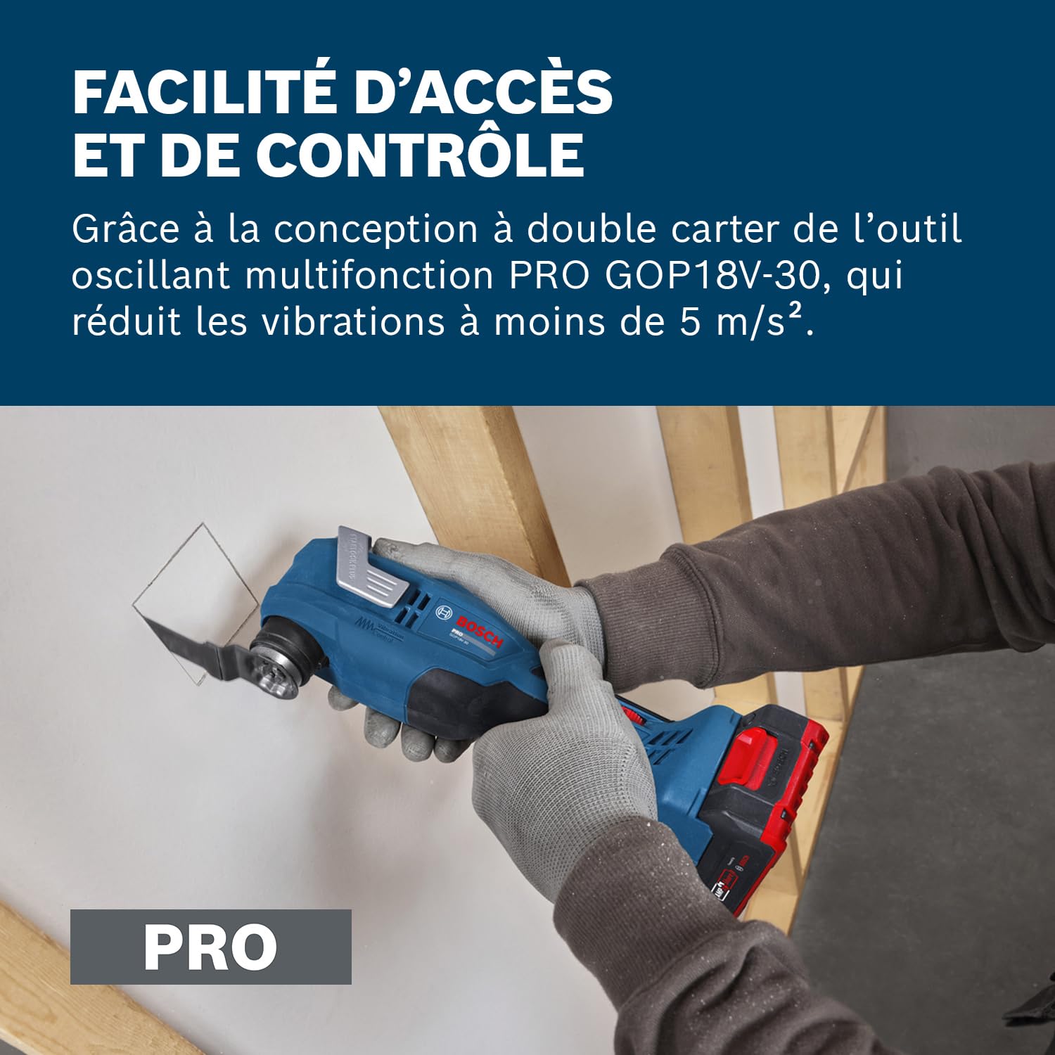 Bosch PRO 18V System Outil oscillant sans-fil GOP18V-30 (avec lame plongeante PAIZ 32 APB)