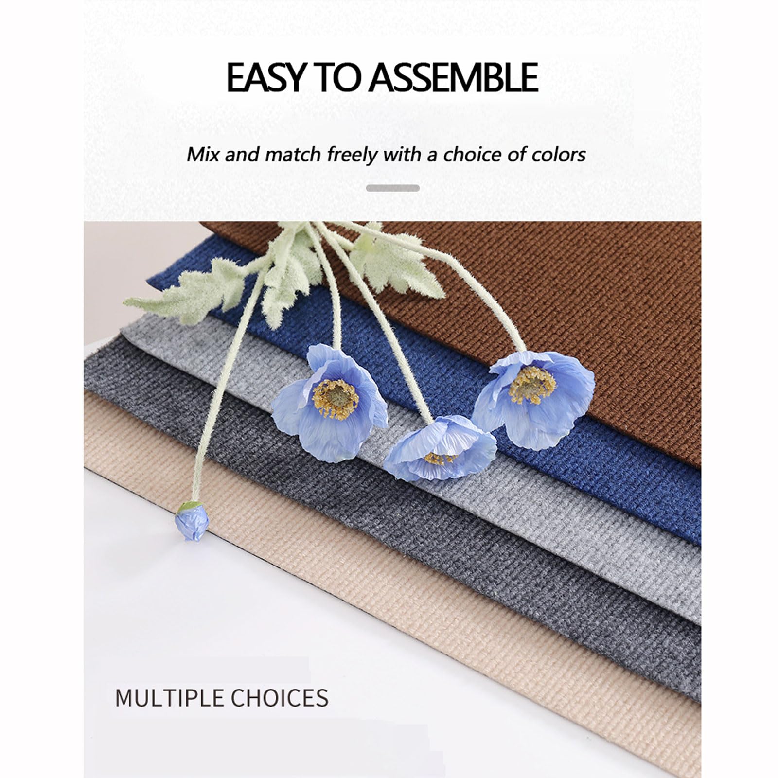 Dalles de Moquette Autocollantes Moquette autoplombante adsorption électrostatique Facile à Nettoyer Lavables Bricolage pour Appartement,Bureau,Commerce