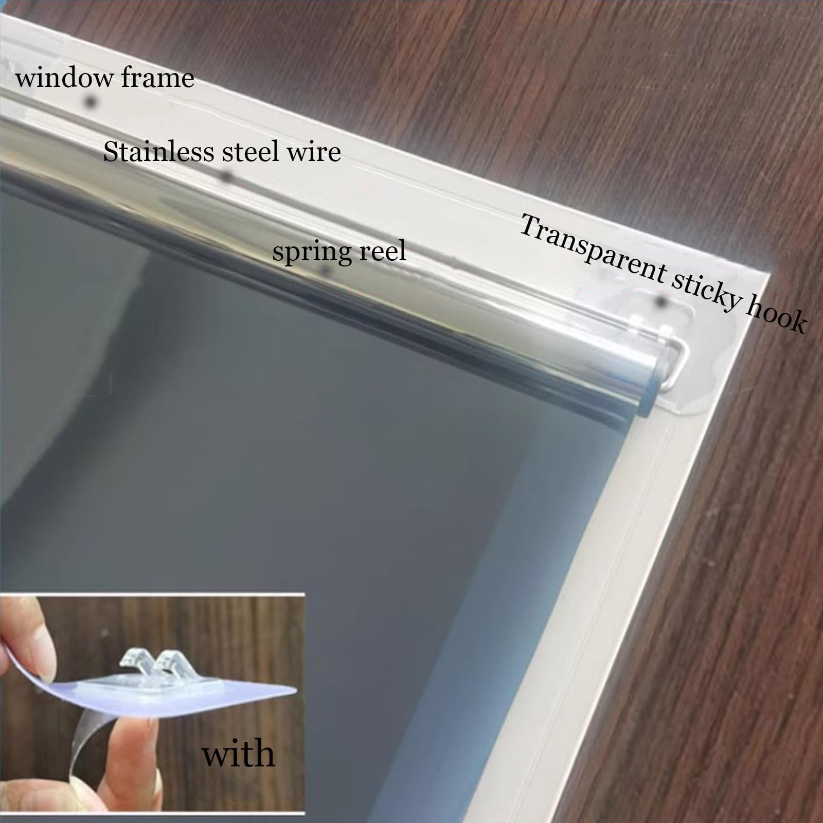 Tenda Avvolgibile Con Ventose - Oscurante Portatile Per Finestre, Protezione Solare E Privacy - Foto 3