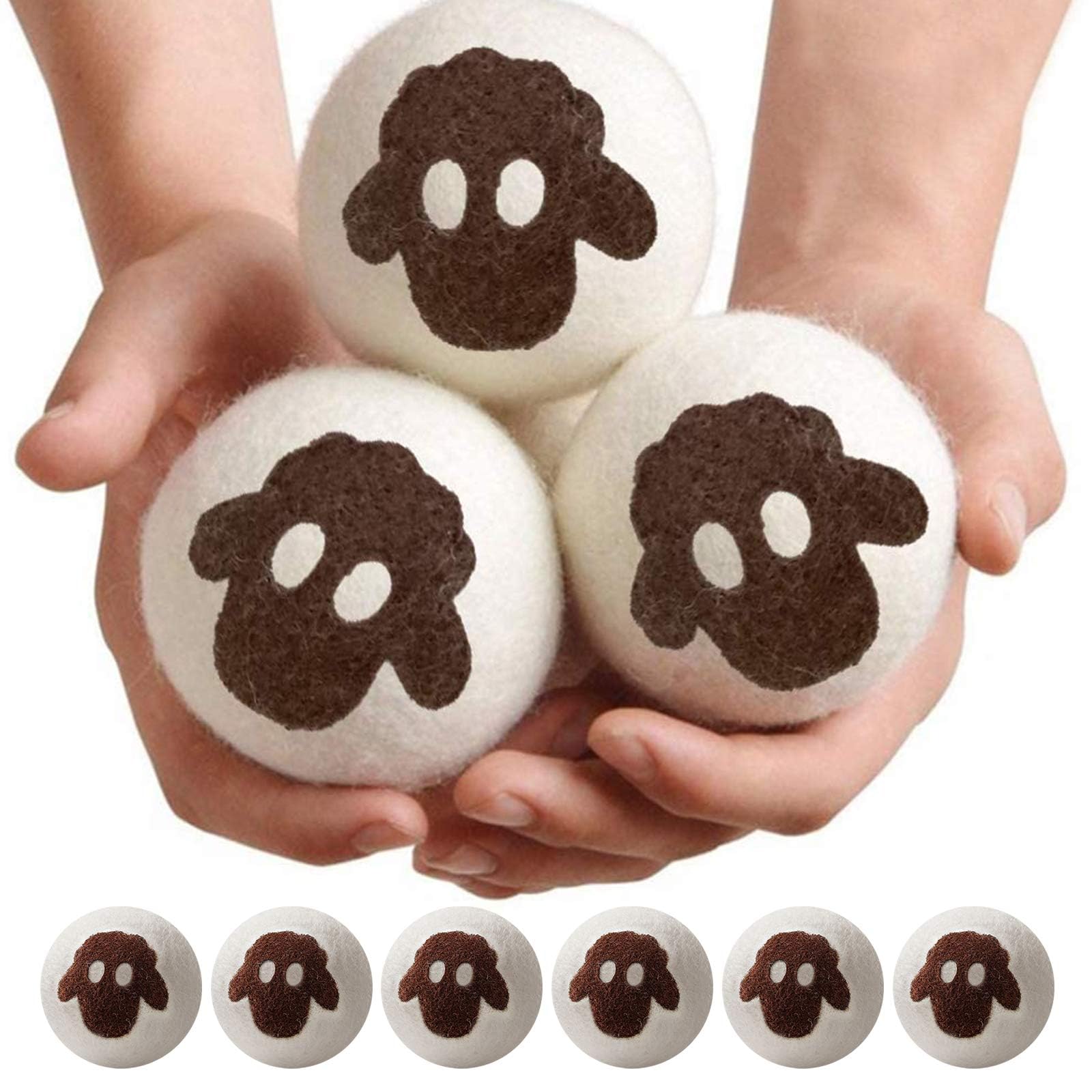 Tumble Dryer Balls, 6 Pack Dryer Balls for Laundry, XL Size Reusable Laundry, Reduce Drying Time, Wrinkles and Static, Soften Fabric, Reduce Tangle and Make Clothes Fluffy, White for Tumble Dryer