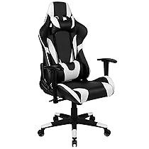 Flash Furniture Mobili Flash Sedie Racing, Pelle Sintetica, Bianco, Standard