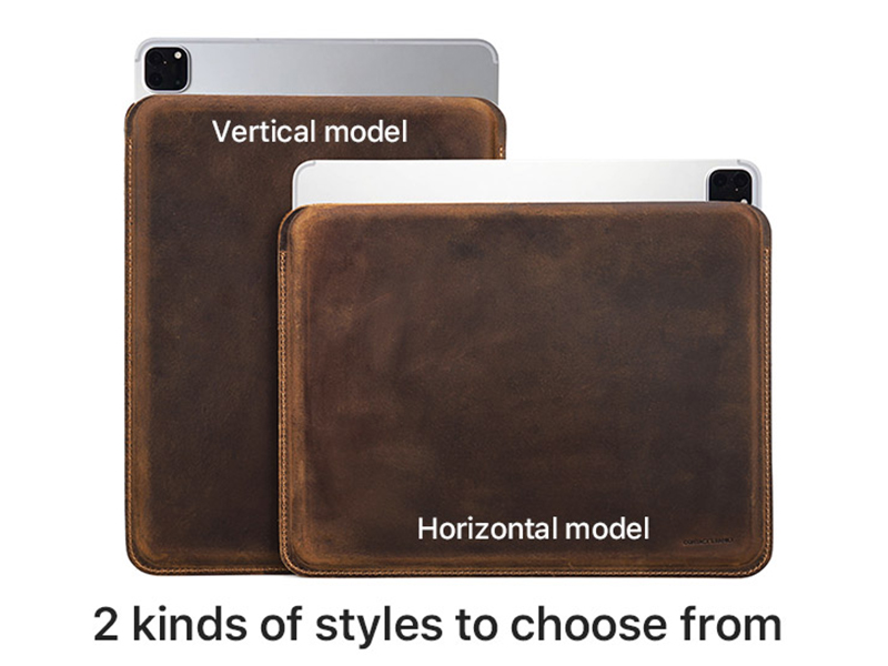 Housse IPad Pro 11" En Cuir Véritable – Étui Fin Vintage – Modèle Horizontal Par CONTACT'S FAMILY