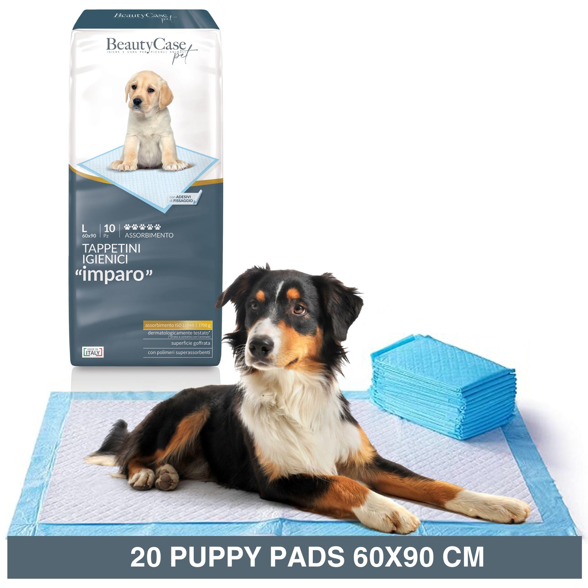 Beauty Case Pet Puppy Pads 60x90cm - Puppy Training Pads 80 Pack - Odour-Locking, Leakproof and Highly Absorbent Pad - Ideal for Dog Training - Absorbency 5/5, 80pcs