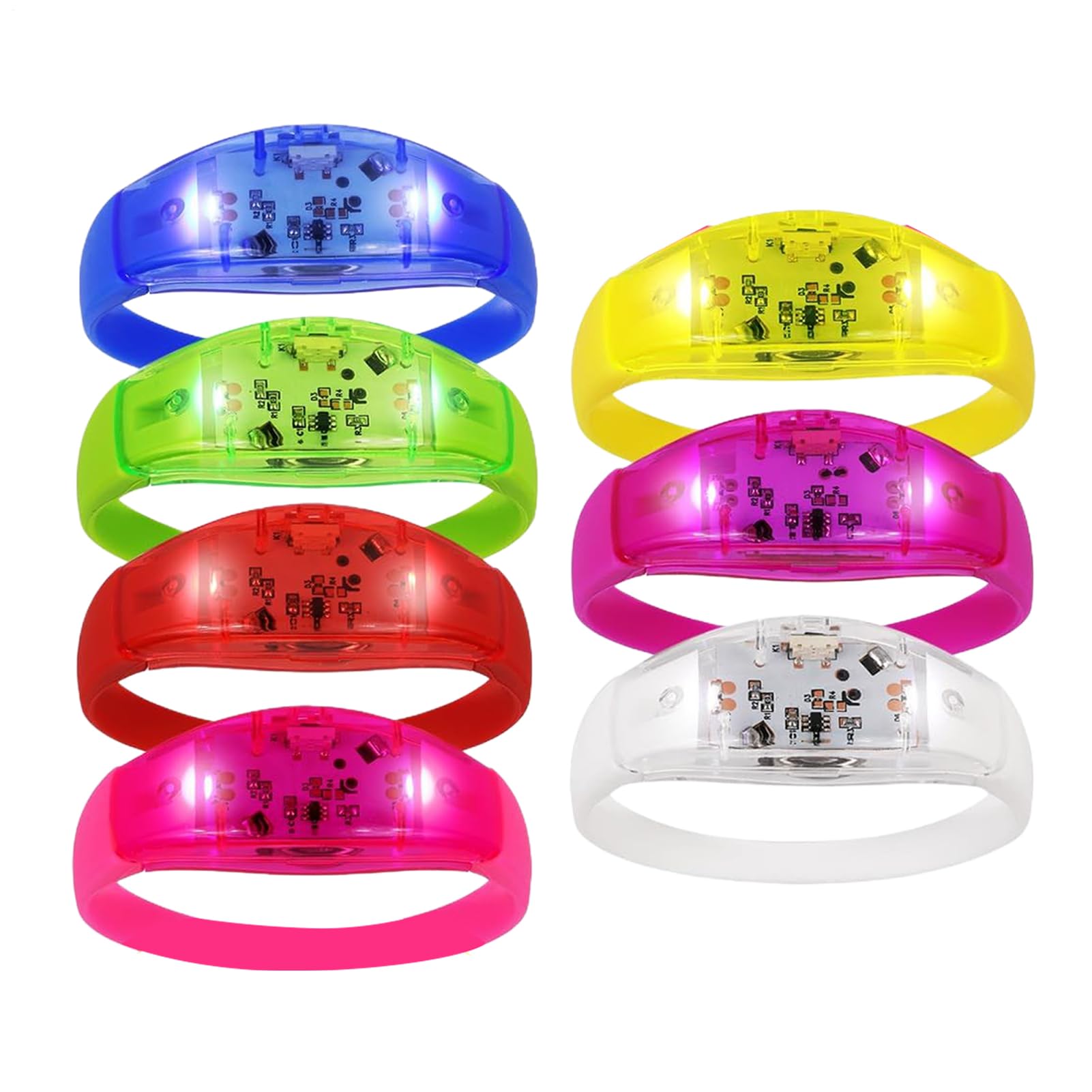 LED Light Up Bracelets - Voice Activated Glow Bands, Flashing Party Wristbands | Sound Reactive Luminous Accessories For Children Boy Home Indoor Outdoor Activities Camping School Night